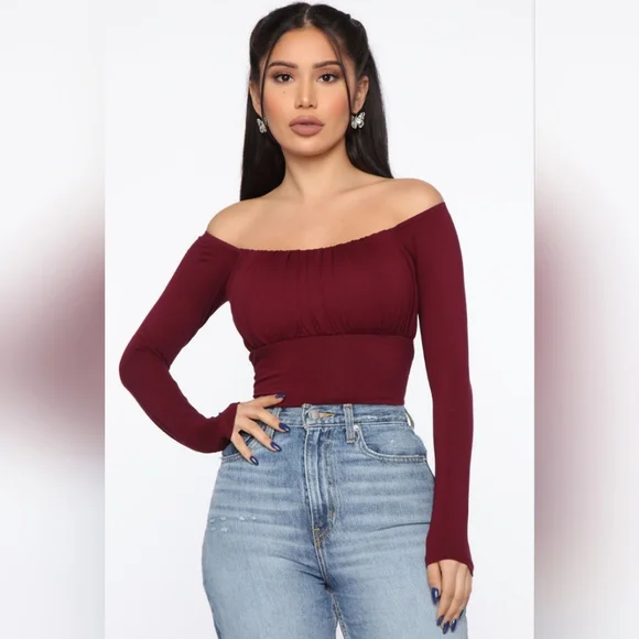 Fashion Nova Tops Off The Shoulder Long Sleeve Shirt Poshmark